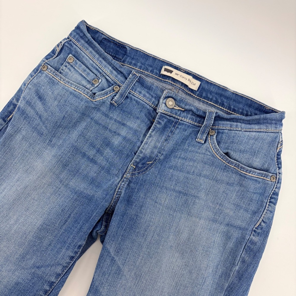Levis Jeans 529 Curvy Boot Cut 10M Blue Cotton Blend Mid Rise Womens